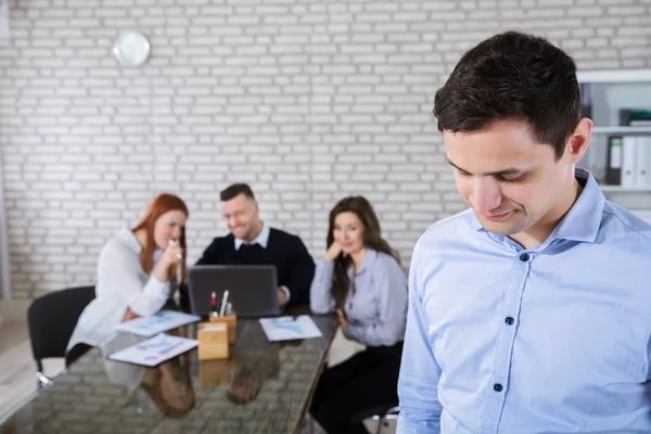 Portrait Businessman His Colleagues Background Office — Stock Photo, Image