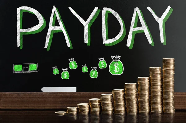 Payday ordet på tavlan — Stockfoto