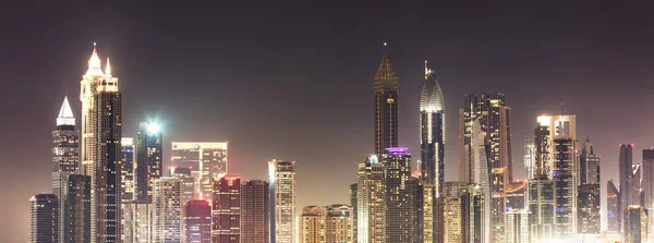Dubai Skyline At Night — Stock Photo, Image