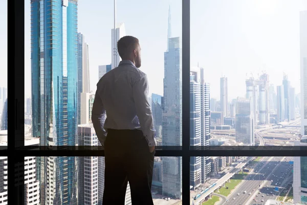 Businessman Looking At Cityscape — Stock Photo, Image