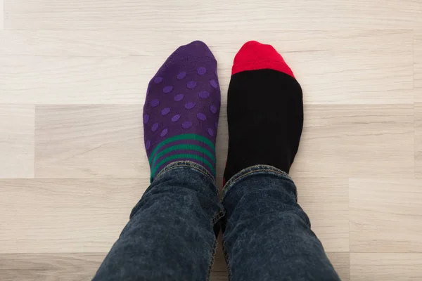 Kişinin ayak çorap ile — Stok fotoğraf
