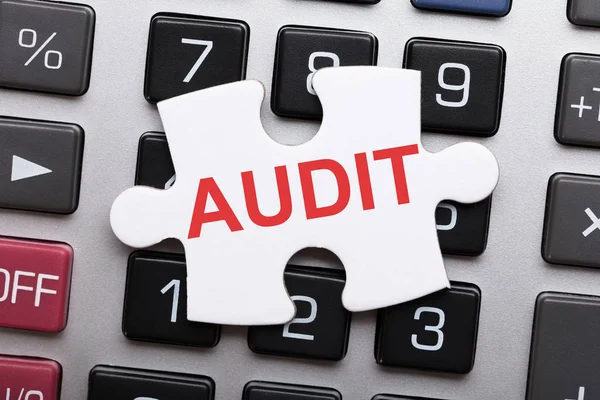 Jigsaw Puzzle Piece With Audit — Stock Photo, Image