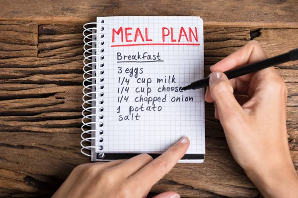 Plan van de dieetmaaltijd menselijke maken — Stockfoto
