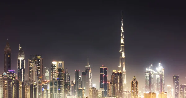 Dubai Skyline At Night — Stock Photo, Image