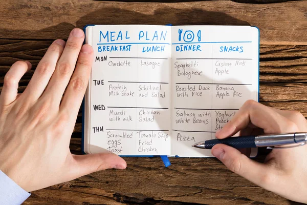 Plan de comidas de llenado de manos humanas —  Fotos de Stock