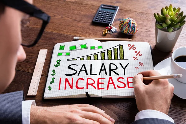 Businessman Drawing Salary Increase — Stock Photo, Image