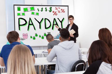 Teacher Giving Payday Lecture To Group Of Students clipart