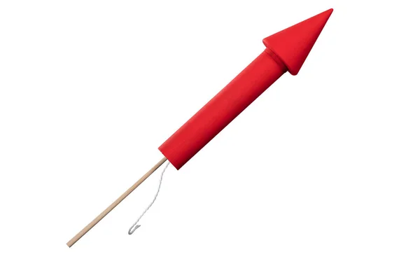 Red Rocket Firework — Stock Photo, Image