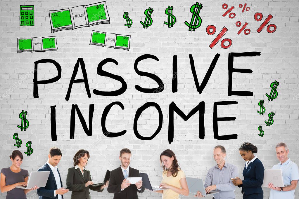 Diverse Group Of People In Front Of Passive Income