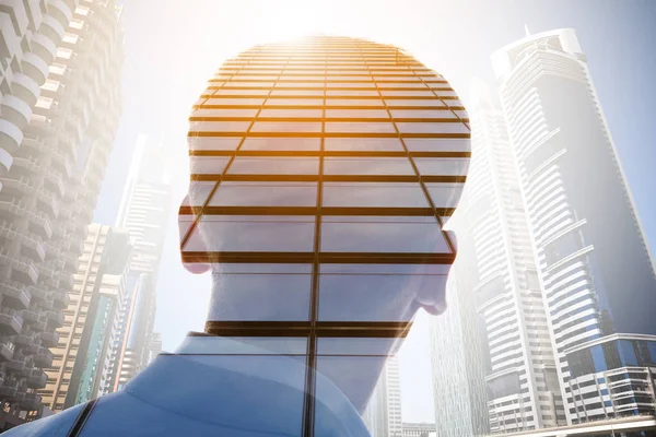 Doble exposición de un hombre de negocios — Foto de Stock