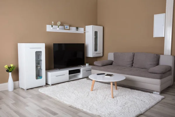 Apartemen Dengan Televisi Dan Sofa — Stok Foto
