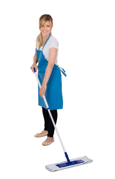 Janitor Mopping Floor — Stock Photo, Image