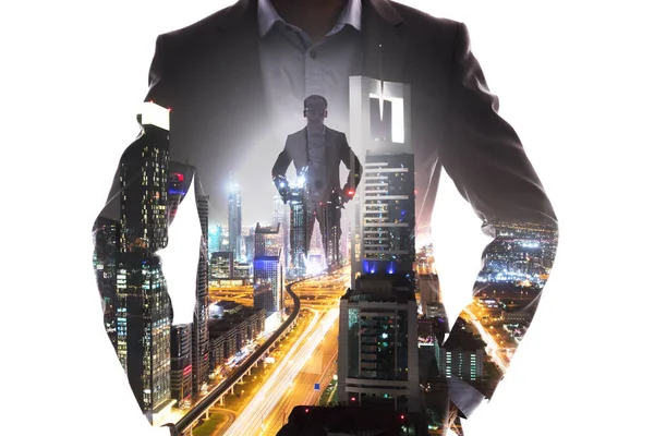 Businessman Superhero With Red Cape — Stock Photo, Image