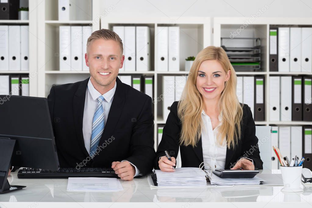 Two Accountants Working In Office