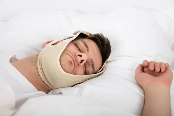 Man Sleeping With Bandage — Stock Photo, Image