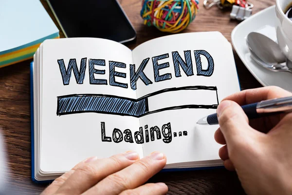 Ondernemer tekening Weekend — Stockfoto