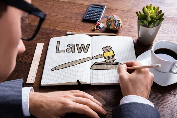 Ügyvéd rajz jog fogalma — Stock Fotó