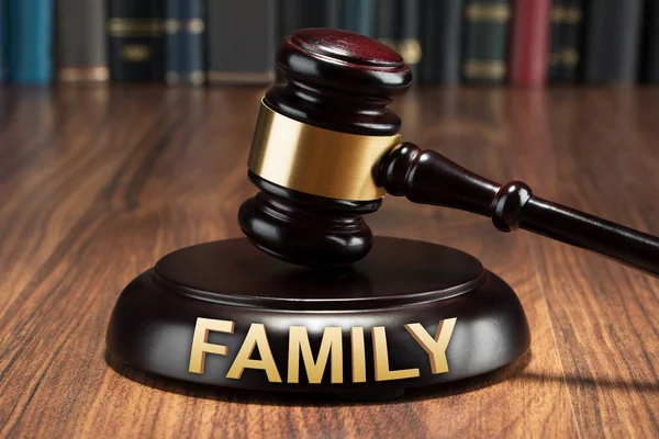 Gavel com texto de família — Fotografia de Stock