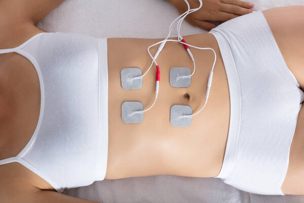 Woman Lying With Electrodes 