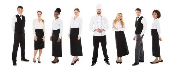 Restaurant Staffs In A Line — Stock Photo, Image