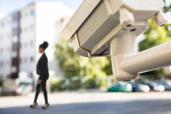 CCTV monitorovací ulice hnutí — Stock fotografie