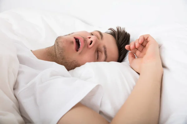 Tired Young Man Snoring — Stock Photo, Image