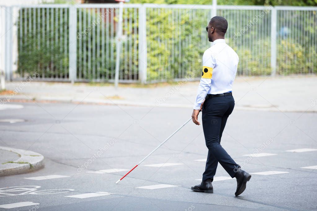 Blind Man Wearing Armband 