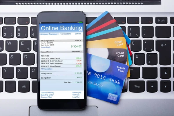 Mobiltelefon app Online Banking — Stock Fotó