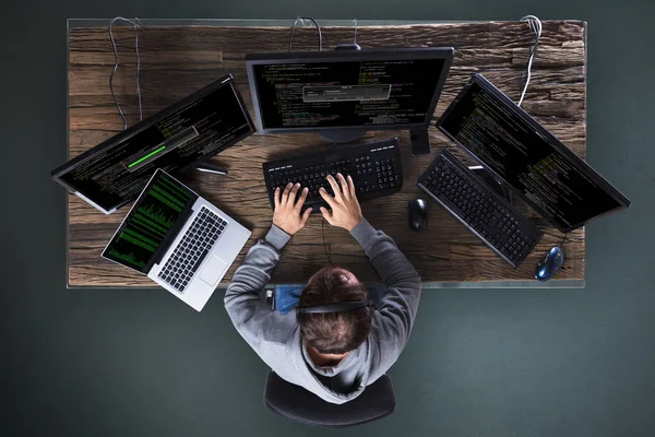 Hacker Stealing Data — Stock Photo, Image