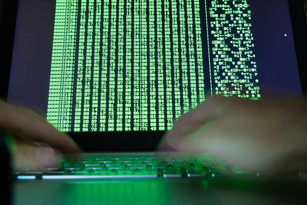 Hacker Using Laptop — Stock Photo, Image