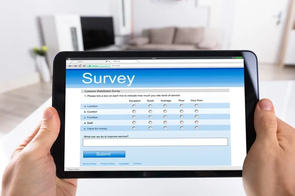 Businessperson Filling Online Survey — Stock Photo, Image