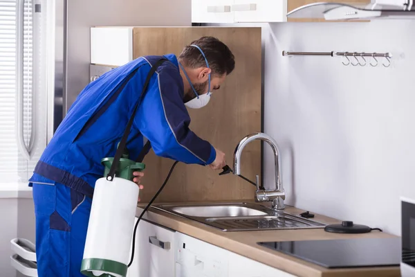 Man spuiten van pesticiden — Stockfoto