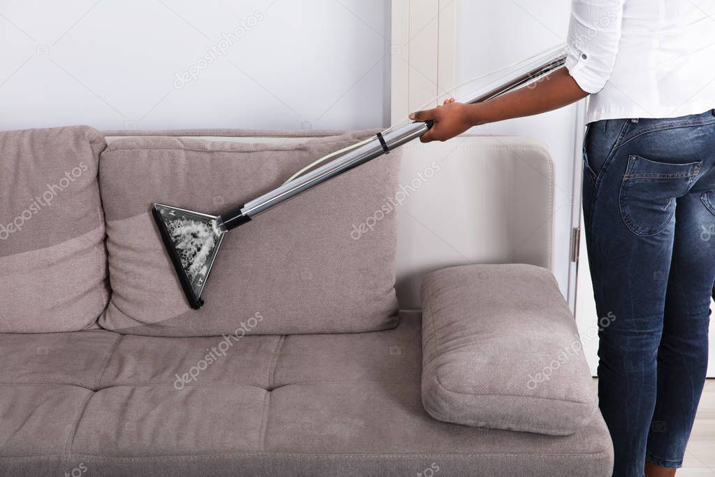 Housewife Cleaning Sofa 