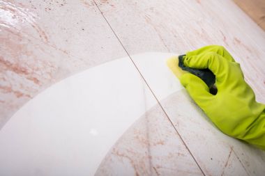 Lastik eldiven mutfak ovma elinde