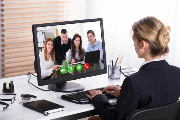 Conferência Empresarial com Colegas — Fotografia de Stock