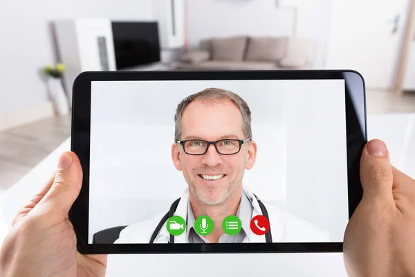 Person Conferencing With Doctor — Stock Photo, Image