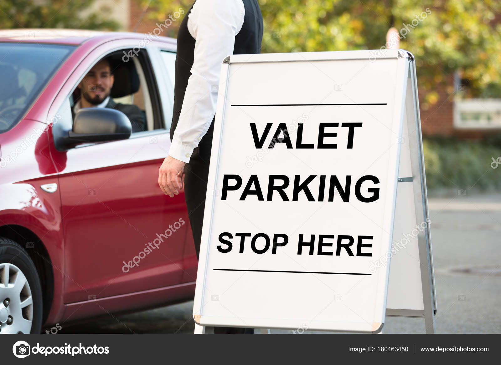 Valet Parking Text Board Front Valet Standing
