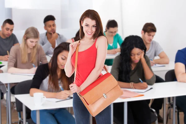Portrait Happy Young Student Classroom — Stock Photo, Image