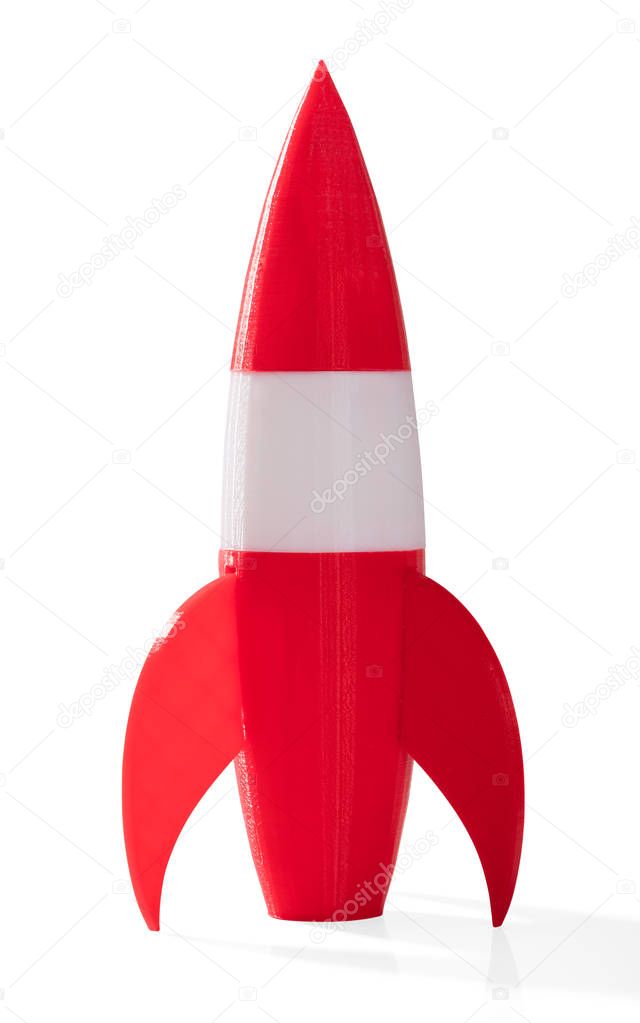 Close-up Of A Rocket On White Background