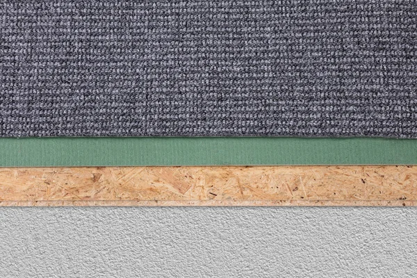 High Angle View New Grey Carpet Corner — Stock Photo, Image