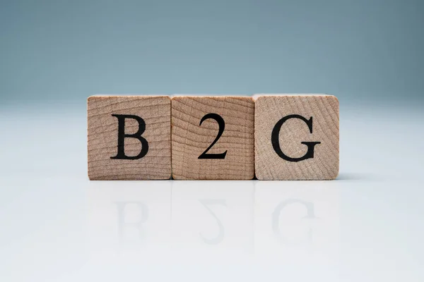 B2G Дерев Яні Блоки Представляють Бізнес Урядова Бізнес Модель — стокове фото