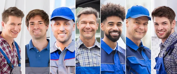 Trabajadores Profesionales Diverso Grupo Personas Retratos — Foto de Stock