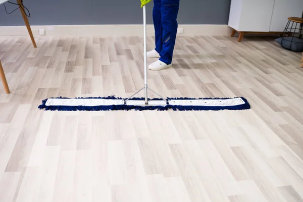 Man Mop Wet Floor Sign — Stock Photo, Image