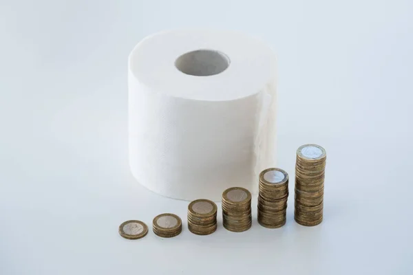 Toilet Paper Rising Price Coronavirus Panic — Stok Foto