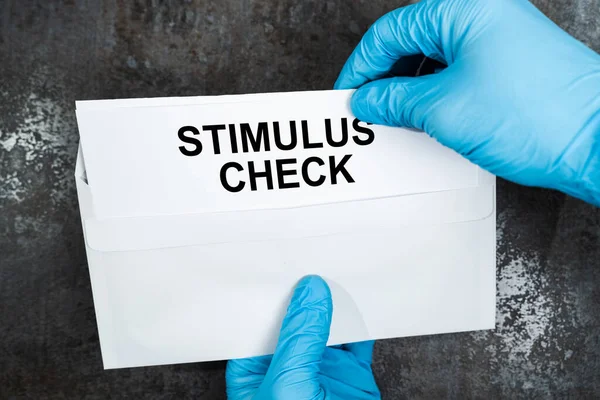 Government Stimulus Check Coronavirus Pandemic — Stock fotografie