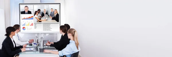 Business Video Conference Meeting Room Web Learning — Stock Photo, Image