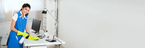 Janitor Cleaning Office Workplace Cleaner Service — Stock Photo, Image