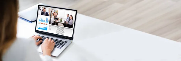 Work Home Video Conference Online Meeting — Stock Photo, Image