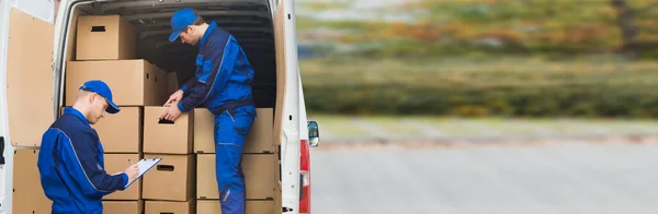 Professional Movers Van Courier Delivery Removal Truck — Stock Photo, Image