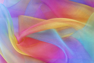 organza fabric in rainbow color clipart